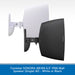 A wall-mounted speaker shown in two color options: white and black. The image features a clean studio-style presentation of the product on a white background with a subtle grid pattern, and a blue text banner at the bottom specifying the model and color options.