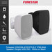 Promotional product graphic for a Sonastar Sonora 6TB/6TN 6.5" IP66 wall speaker, showing two speaker units side by side in white and black, with feature icons on the left and text banners at the top and bottom.
