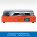 Gadhouse Brad MKII Bluetooth record player in tangerine orange on a white background