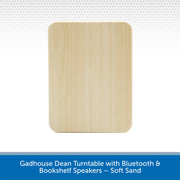 Wooden turntable platter with 'Gadhouse Dean' branding on a white background