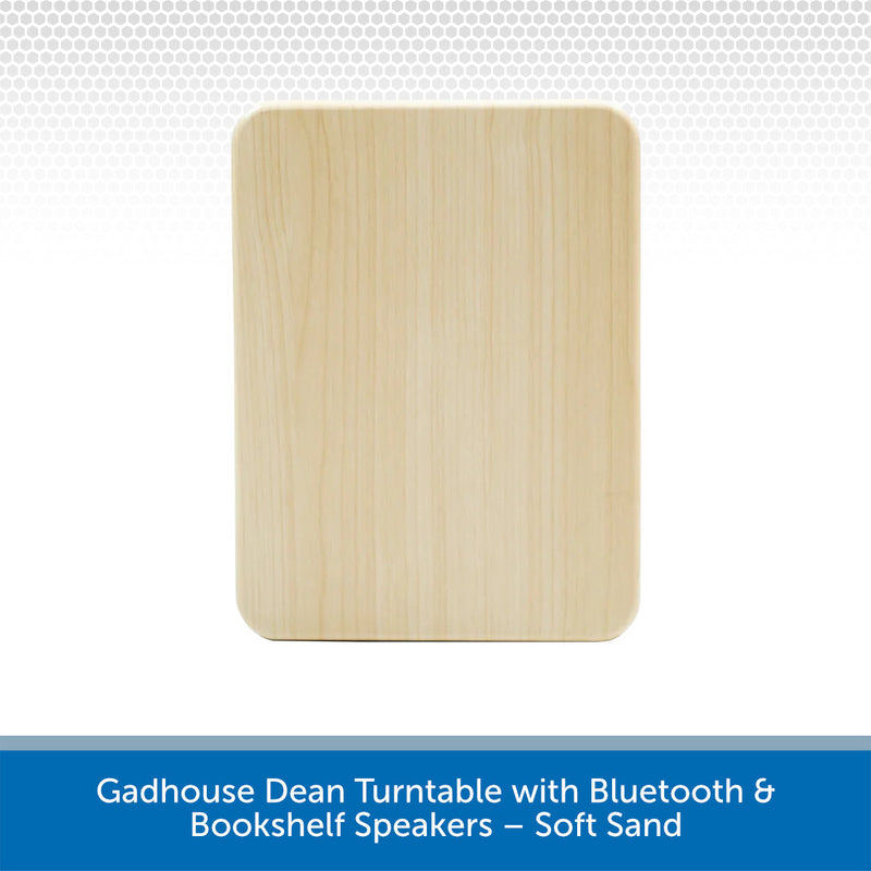 Wooden turntable platter with 'Gadhouse Dean' branding on a white background