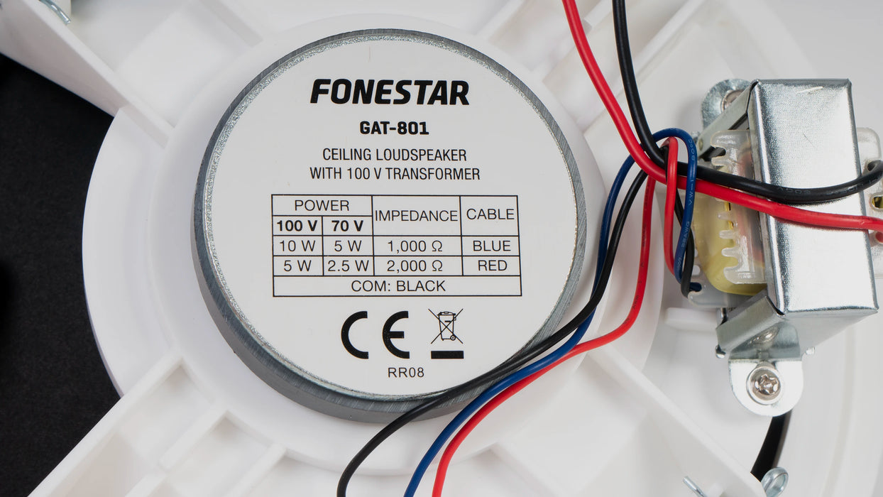 Fonestar GAT-801 8" 10W 100V Ceiling Speaker, White
