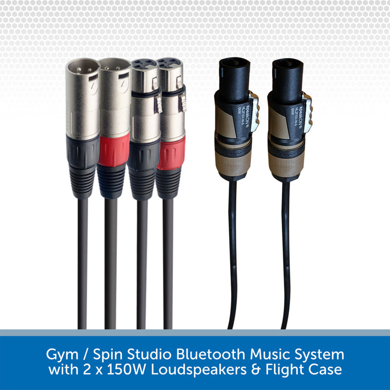 Gym / Spin Studio Bluetooth Music System Cables