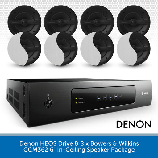 Denon HEOS Drive with Bowers & Wilkins speakers on a white background