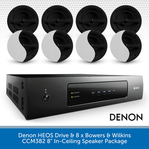 Denon HEOS Drive with Bowers & Wilkins speakers on a white background