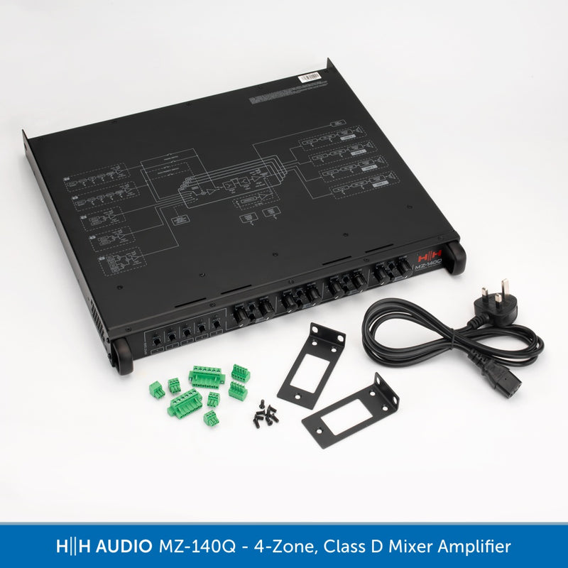 HH AUDIO MZ-140Q - 4-Zone, Class D Mixer Amplifier