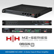 HH Audio MZ-140D 2-Zone Class D Mixer Amplifier, 2 x 140W, 100V Line/4 Ohm