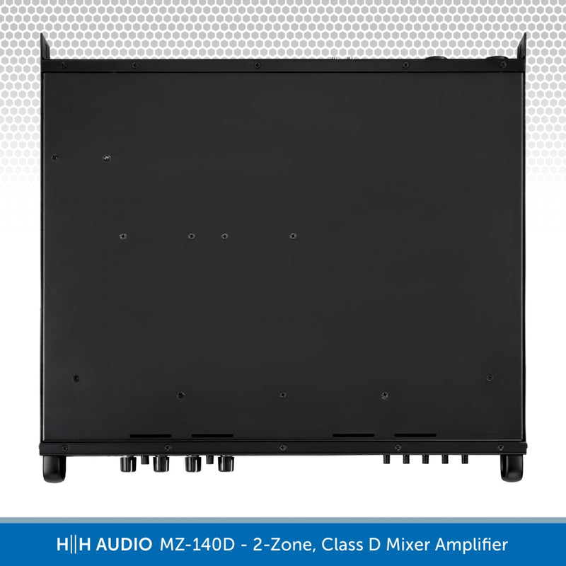 HH Audio MZ-140D 2-Zone Class D Mixer Amplifier, 2 x 140W, 100V Line/4 Ohm