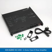 HH Audio MZ-140D 2-Zone Class D Mixer Amplifier, 2 x 140W, 100V Line/4 Ohm