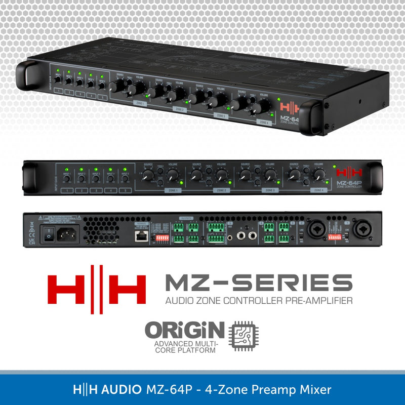 HH Audio MZ-64P 4-Zone Preamp Mixer 