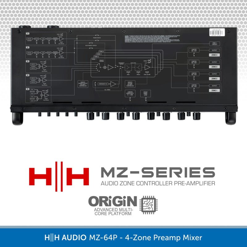 HH Audio MZ-64P 4-Zone Preamp Mixer 1