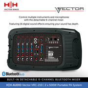 HH Audio Vector VRC-210 Portable PA System with Bluetooth Mixer 