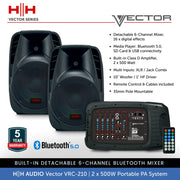 HH Audio Vector VRC-210 Portable PA System with Bluetooth Mixer 