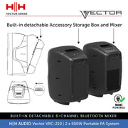 HH Audio Vector VRC-210 Portable PA System with Bluetooth Mixer 