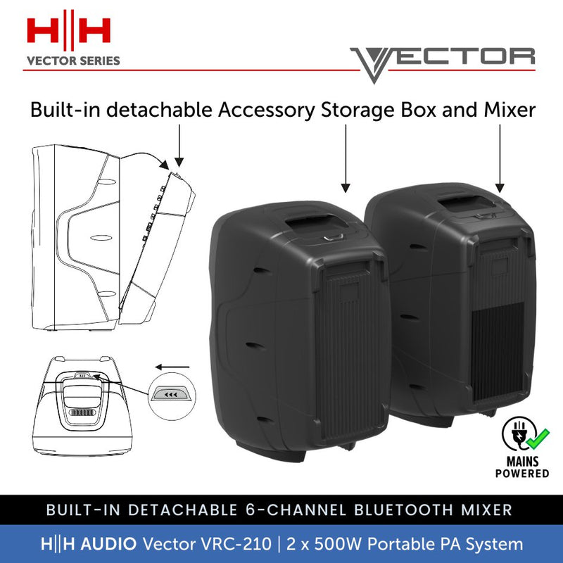 HH Audio Vector VRC-210 Portable PA System with Bluetooth Mixer 