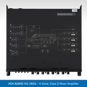 HH AUDIO MZ-280Q - 4-Zone, Class D Mixer Amplifier