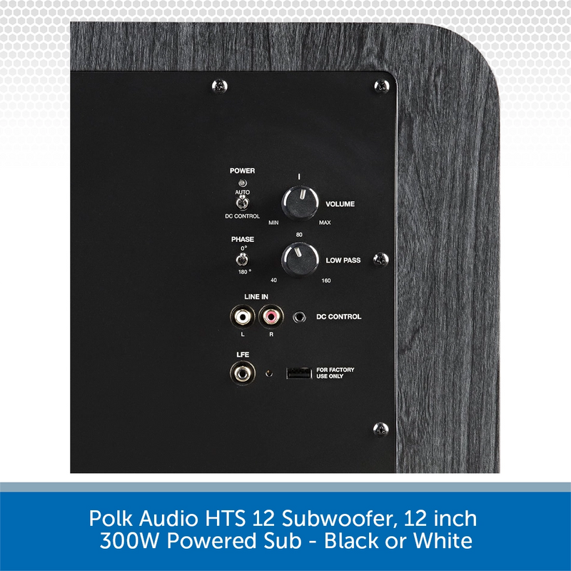 Polk Audio HTS 12 Subwoofer, 12 inch 400W Powered Sub - Black or White