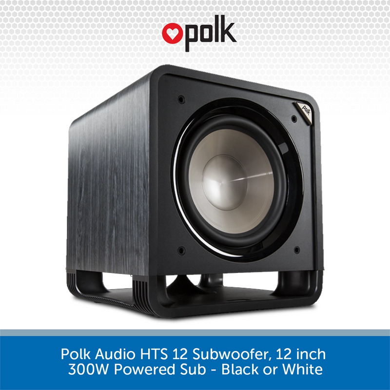 Polk Audio HTS 12 Subwoofer, 12 inch 400W Powered Sub - Black or White