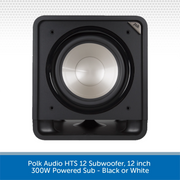 Polk Audio HTS 12 Subwoofer, 12 inch 400W Powered Sub - Black or White
