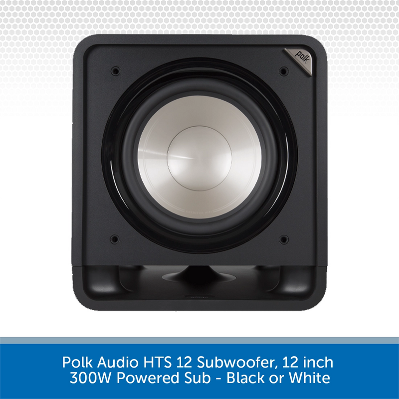 Polk Audio HTS 12 Subwoofer, 12 inch 400W Powered Sub - Black or White