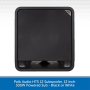 Polk Audio HTS 12 Subwoofer, 12 inch 400W Powered Sub - Black or White