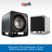 Polk Audio HTS 12 Subwoofer, 12 inch 400W Powered Sub - Black or White