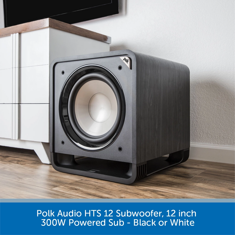 Polk Audio HTS 12 Subwoofer, 12 inch 400W Powered Sub - Black or White