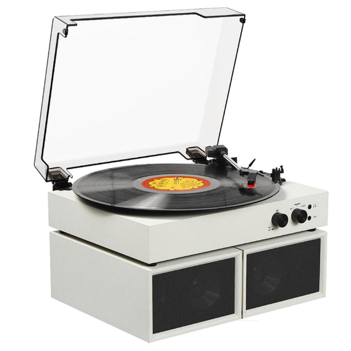Steepletone Harrow Bluetooth Record Player with 2 x 10W Speakers in White