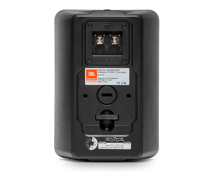 JBL Control 23-1 3" Compact Indoor/Outdoor Wall Speakers 100V/8Ω (Pair) – Black or White