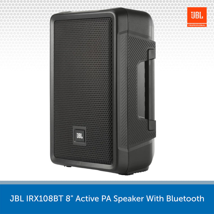 JBL IRX108BT 8" Active PA Speaker with Bluetooth on a white background