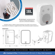 JBL Control 1 Pro & Adastra A8300, Multi-Zone Sound System – 8 x Speakers, Amp & 100m Cable