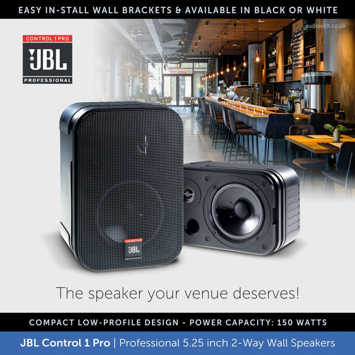 JBL Control 1 Pro & Adastra A8300, Multi-Zone Sound System – 8 x Speakers, Amp & 100m Cable