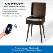 Crosley Jasper Bluetooth Turntable with Detachable LegsCrosley Jasper Bluetooth Turntable with Detachable Legs