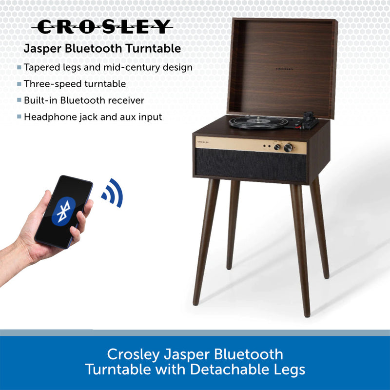 Crosley Jasper Bluetooth Turntable with Detachable LegsCrosley Jasper Bluetooth Turntable with Detachable Legs
