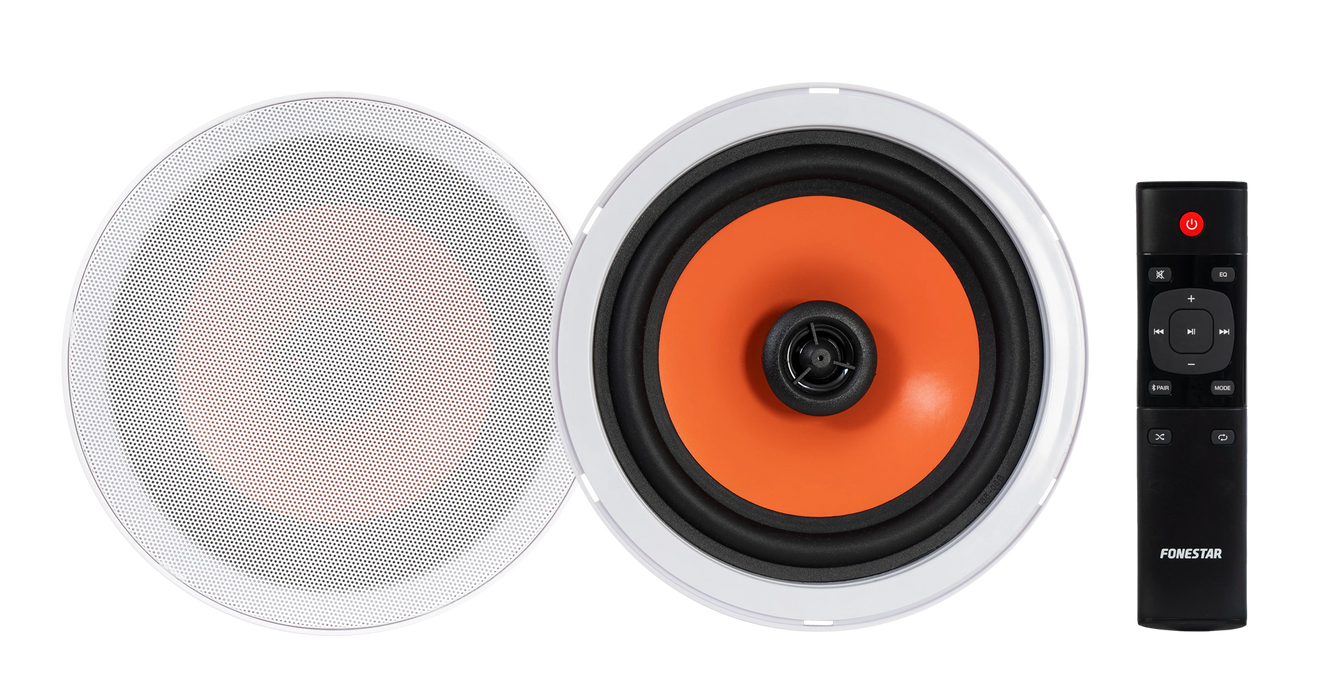 Fonestar KS-12B Pair of 6" Bluetooth Ceiling Speakers with Remote Control