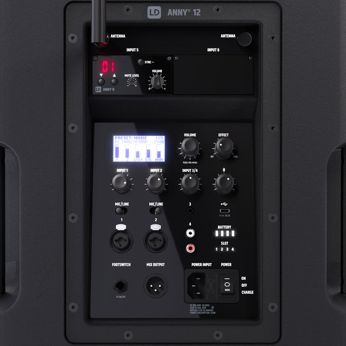 LD Systems ANNY 12 BPH Portable Battery PA Speaker - 1 x Wireless Bodypack & Headset Microphone