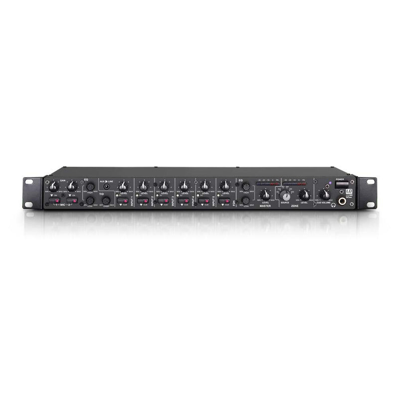 LD Systems ZONE 622 2-Zone 19" 1U Rack Mixer