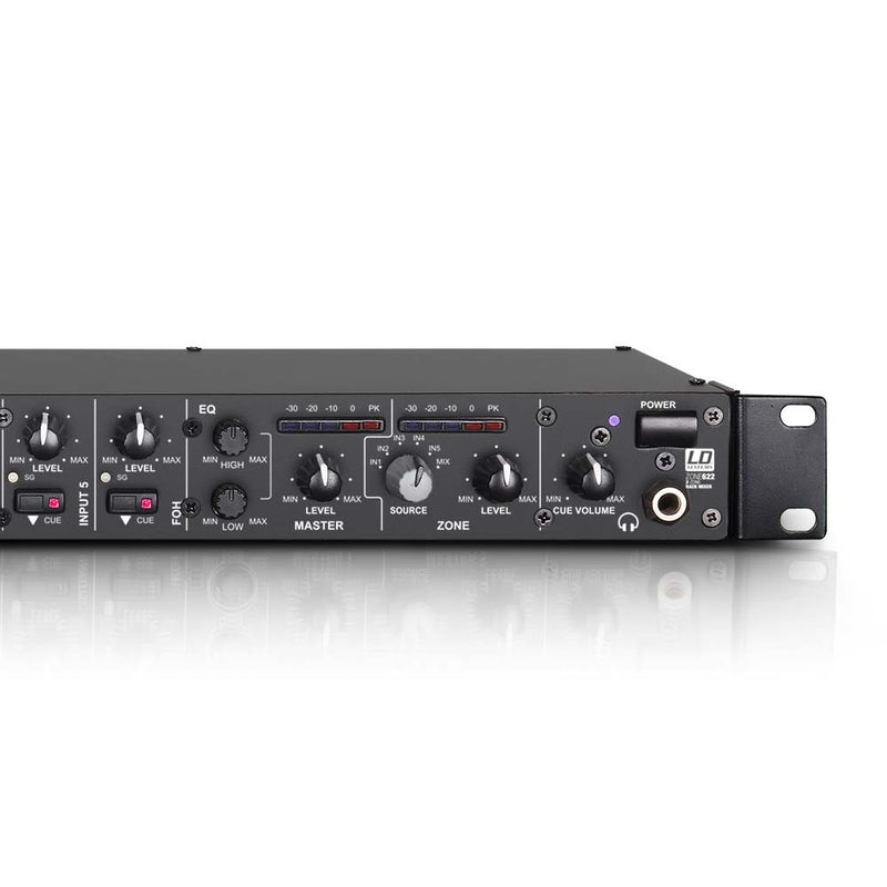 LD Systems ZONE 622 2-Zone 19" 1U Rack Mixer