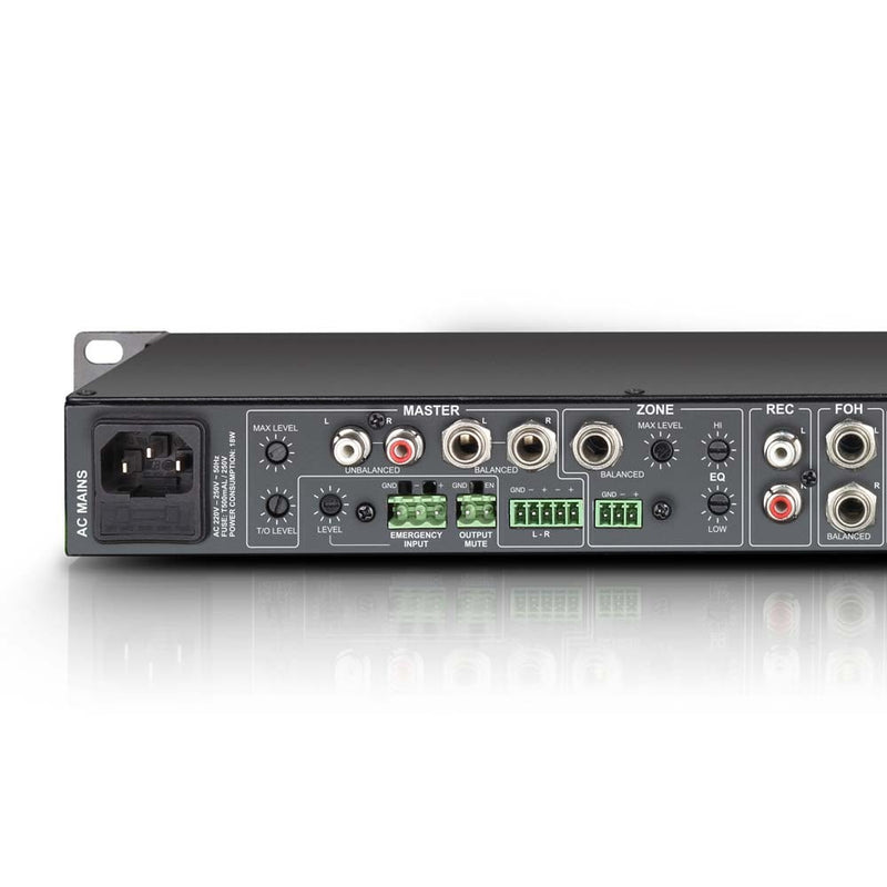 LD Systems ZONE 622 2-Zone 19" 1U Rack Mixer