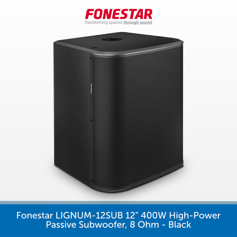 Fonestar LIGNUM-12SUB 12" 400W High-Power Passive Subwoofer, 8 Ohm - Black