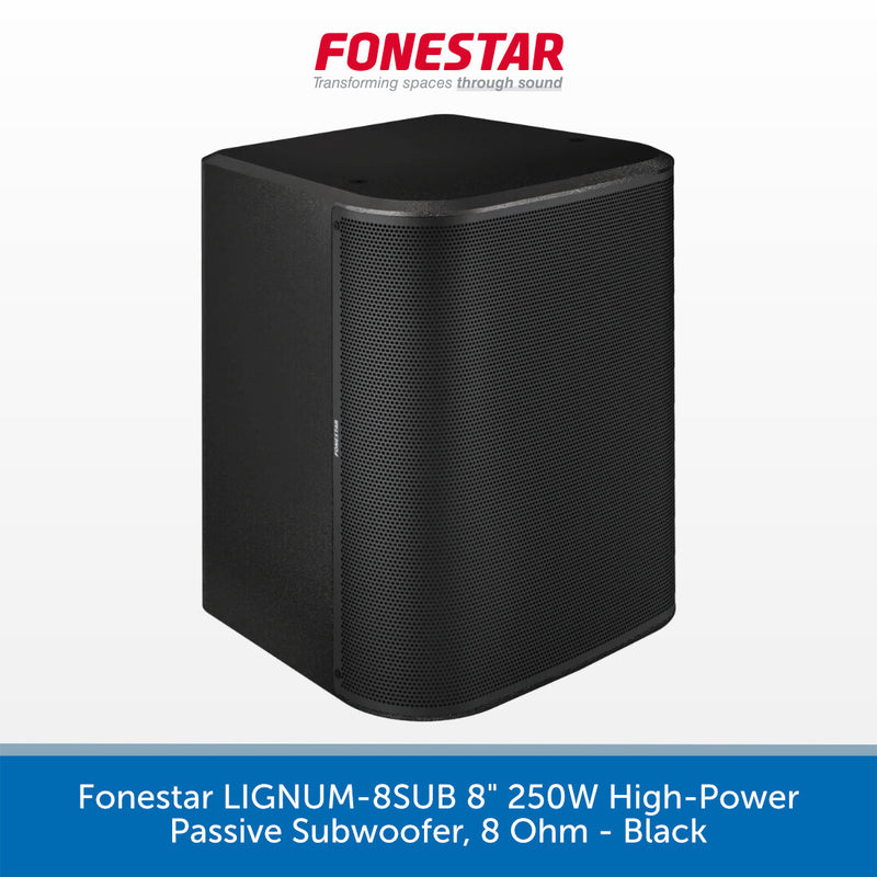 Fonestar LIGNUM-8SUB 8" 250W High-Power Passive Subwoofer, 8 Ohm - Black
