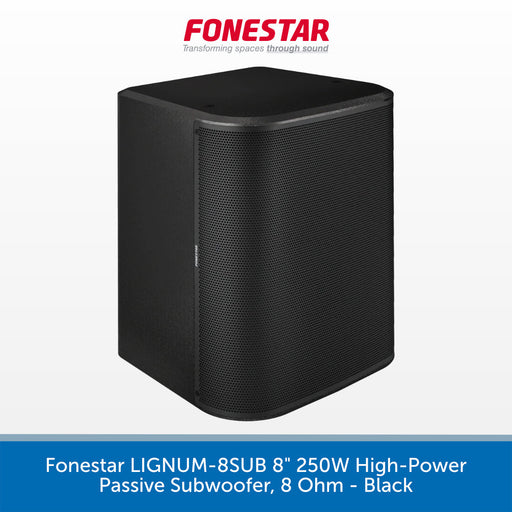 Fonestar LIGNUM-8SUB 8" 250W High-Power Passive Subwoofer, 8 Ohm - Black
