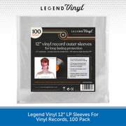 Legend Vinyl 12″ LP Sleeves For Vinyl Records, 100 Pack