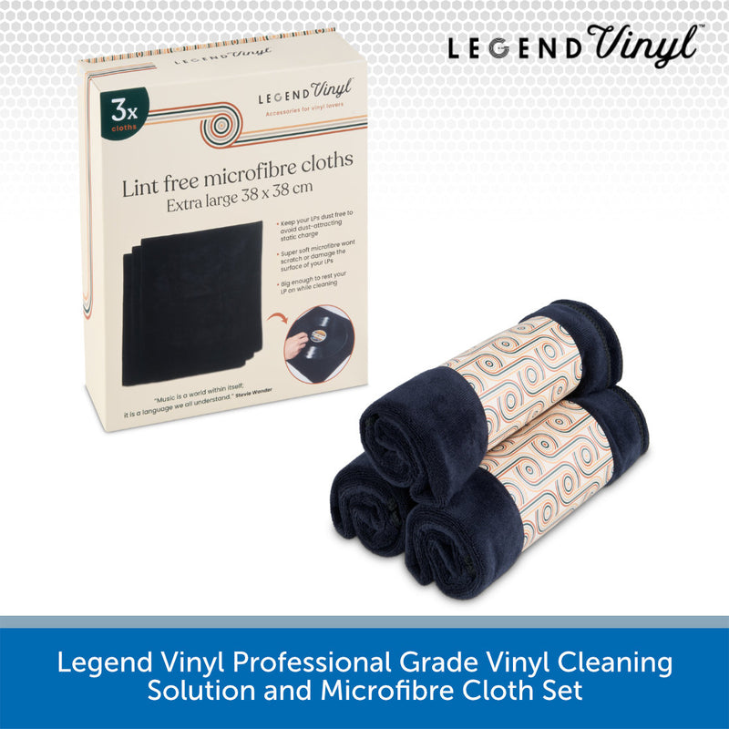 Legend Vinyl Pack of 3 Extra-large Vinyl Cleaning Microfibre Cloths