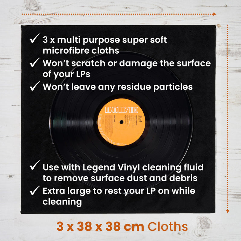 Legend Vinyl Pack of 3 Extra-large Vinyl Cleaning Microfibre Cloths Specs