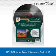 Legend Vinyl 12″ HDPE Inner Record Sleeves, 50 Pack