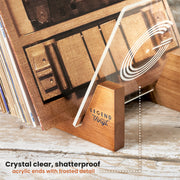 Legend Vinyl LP Record Display Shelf - Vintage Oak with Acrylic Ends LS01