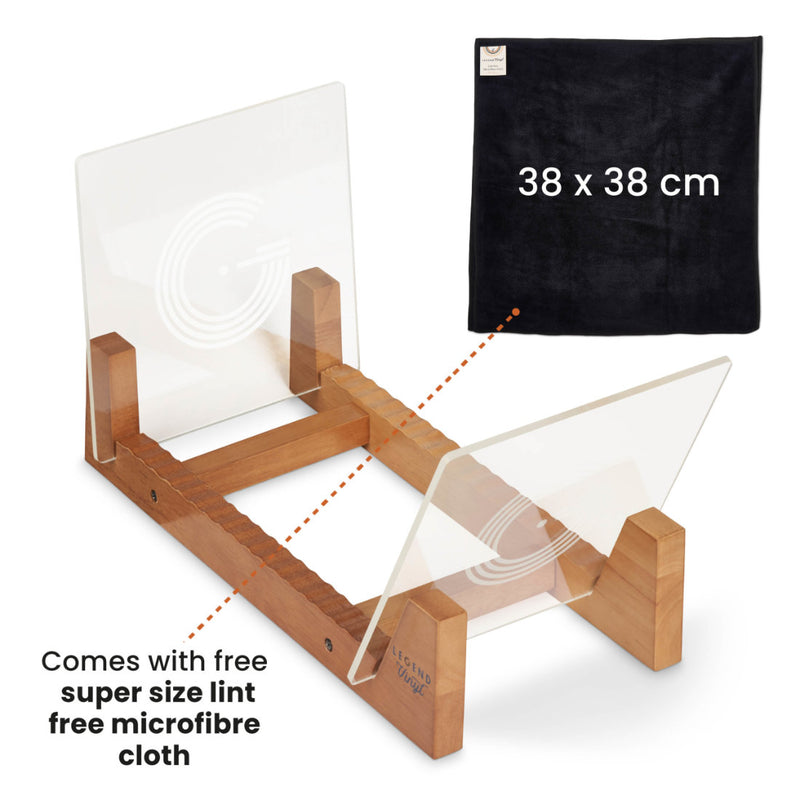 Legend Vinyl LP Record Display Shelf - Vintage Oak with Acrylic Ends LS02