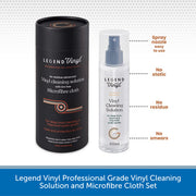 Legend Vinyl Professional Vinyl Cleaning Solution and Microfibre Cloth Info