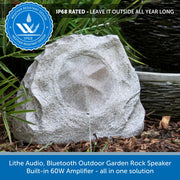 Lithe Audio, Garden Rock Speaker Bluetooth and Built in 60W Amplifier